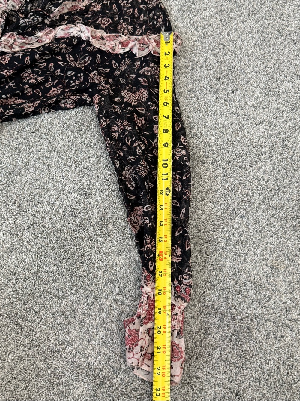 H&M Black Floral Prairie Coquette Boho Fairy Cottagecore Maxi Dress Women’s US 2 - Picture 12 of 14